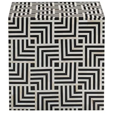 Contemporary Black/White Geometric Cube